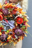 Velvet Fall, jesienny wianek z dyniami