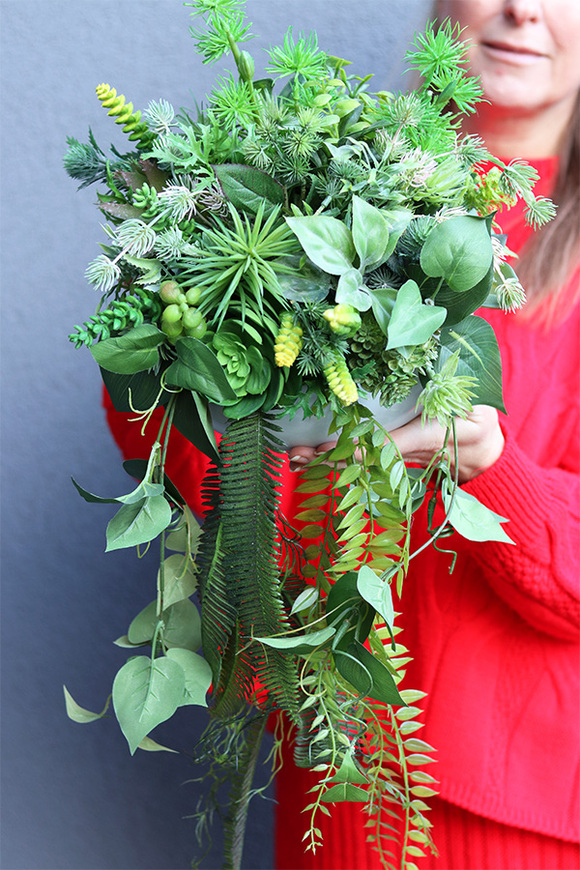 Herrano Greece, kompozycja sukulenty w białej misie