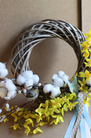 Forsycja Cotton, wielkanocny wianek na drzwi