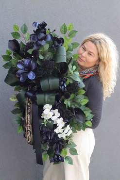 Navita, elegancka wiązanka nagrobna, dł.80cm 