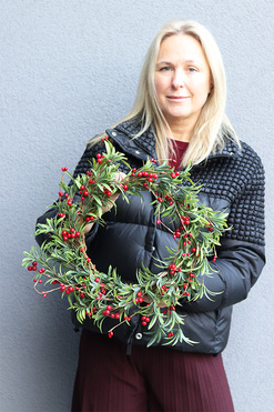 Idzie Zima, zimowy wianek zielony, śr.40cm