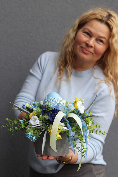 Wiosenna Romana, stroik wielkanocny z zajączkami