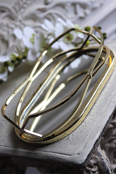 lustrzana taca z geometrycznym wzorem, Lux Villa Gold Glamour