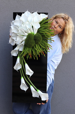 New Design Extra, dekoracja nagrobna na czarnej podstawie, wym.90x35cm