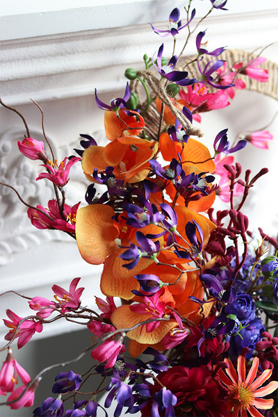 Dominikana, asymetryczny wianek z egzotyczną dekoracją