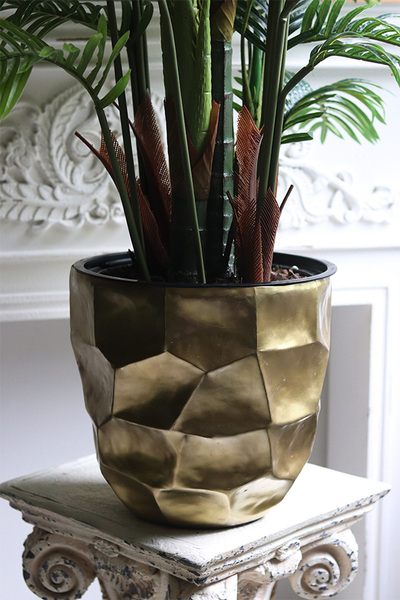 Palma Deluxe, wysokiej jakości sztuczna palma w metalowej donicy