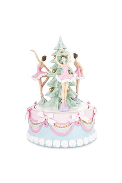 Cukierkowy Świat, świąteczna pozytywka z baletnicami LED, wys.32cm