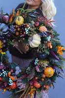 Autumn Excellence, jesienny wianek z owocami dyni, rozp.68cm