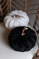 dynia Velurre, jesienna dekoracja, kolor czarny, 1 szt., wym.13x19cm
