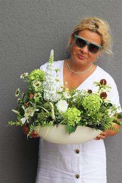 Green World Laos, kompozycja kwiatowa z proteą, wym.49x58cm