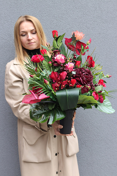 Heliona, bukiet nagrobny we wkładzie