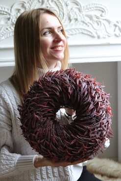 OD RĘKI Red Winter, dekoracja świąteczna, wym.14x26cm