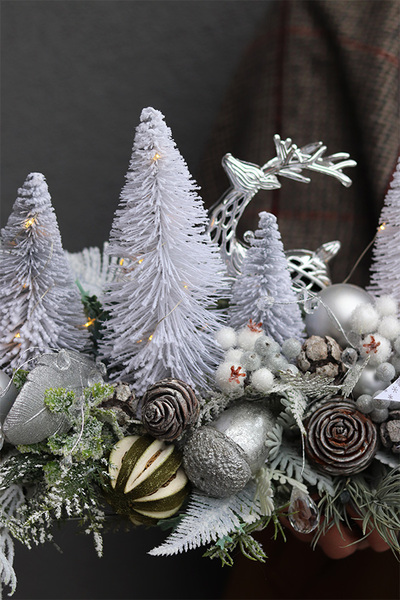 Dużo Śniegu LED, świąteczny zimowy stroik