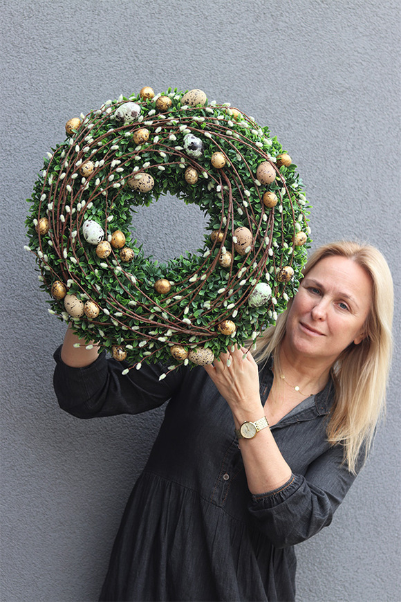 Easter Decore, wielkanocny wianek z jajkami