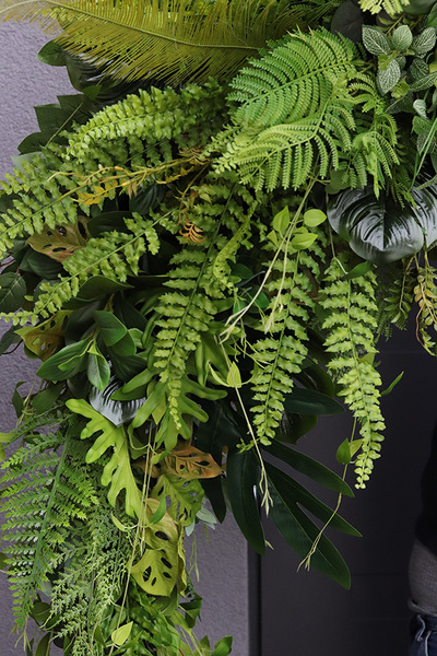 Green World, obfita zielona girlanda, dł.150cm + zwisy po obu stronach 70cm