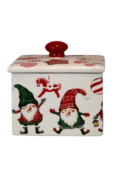 Homemade XMAS, ręcznie malowany pojemnik na ciastka