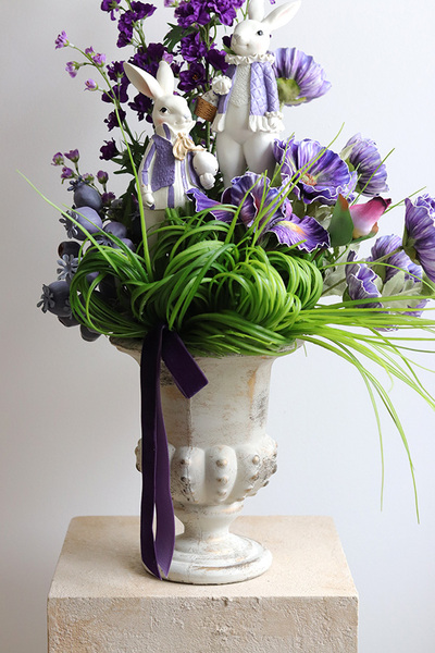 Violette, elegancka kompozycja wiosenna, wym.80x38x32cm