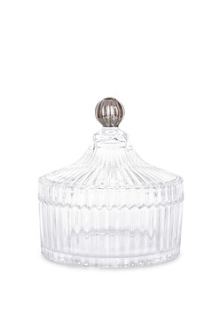 Palermo Crystal Silver A, dekoracyjny pojemnik amfora, wym.15x14cm 