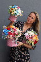 Tęcza Crystalas L, kolorowy flowerbox z chwostem