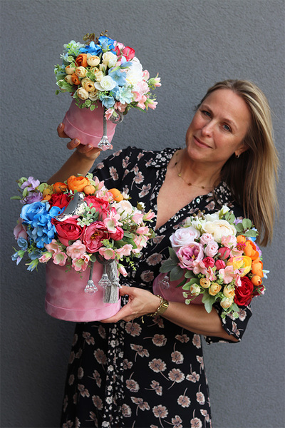 Tęcza Crystalas L, kolorowy flowerbox z chwostem