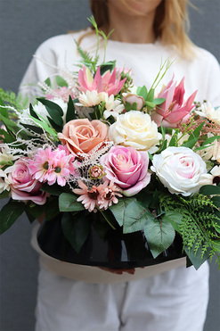 Helojza kompozycja nagrobna w naczyniu, wym.35x60cm