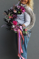 Mediana, asymetryczny fioletowy wianek