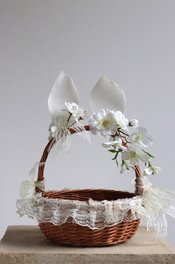 Bunny Frills, dekorowany koszyczek wielkanocny, wys.22/30cm