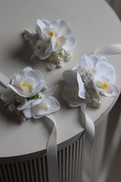 Orchids, biżuteria kwiatowa na bal maturalny, komplet butonierka + korsarz