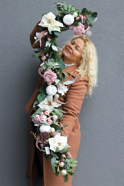 Pink Christmas, girlanda bożonarodzeniowa, dł.140cm