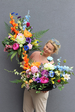 Kolorowa Nuta, komplet dekoracji nagrobnych, kompozycja + bukiet