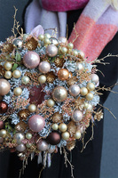 Creamy Pink, pastelowy bożonarodzeniowy wianek, śr.28cm