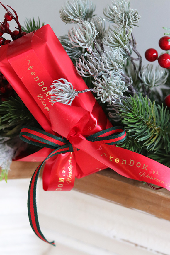 Xmas Gabinetto Złota Wigilia, świąteczna girlanda na kominek