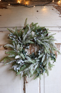 Powiało Mrozem, zimowy ośnieżony wianek, rozp.45cm 