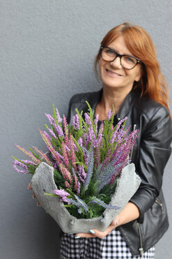 Wrzosy Volcan, nowoczesna kompozycja nagrobna, wys.32x52cm 