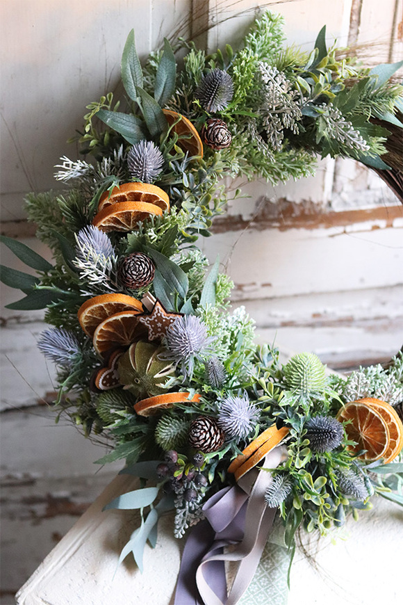 atrakcyjny zimowy wianek, Norta, śr.36cm