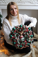 Reniferowe Święta, świąteczny wianek dekoracyjny