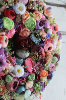 Perrasani, bogaty kwiatowy wianek, śr.38cm 