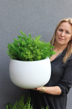 Zielony Dom Herbs, zioła w donicy fiberglass, wys.36cm