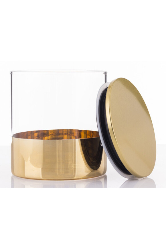 Marie Gold dekoracyjny pojemnik z pokrywką