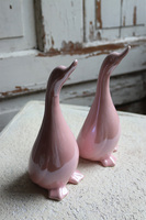 Gąska, porcelanowa figurka, różowa, kpl.2szt