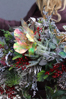 Glamour Winter, zimowy wianek z kwiatami