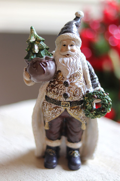 OD RĘKI Santa Ornamenti Gold, świąteczna figurka mikołaj, wys.18cm 