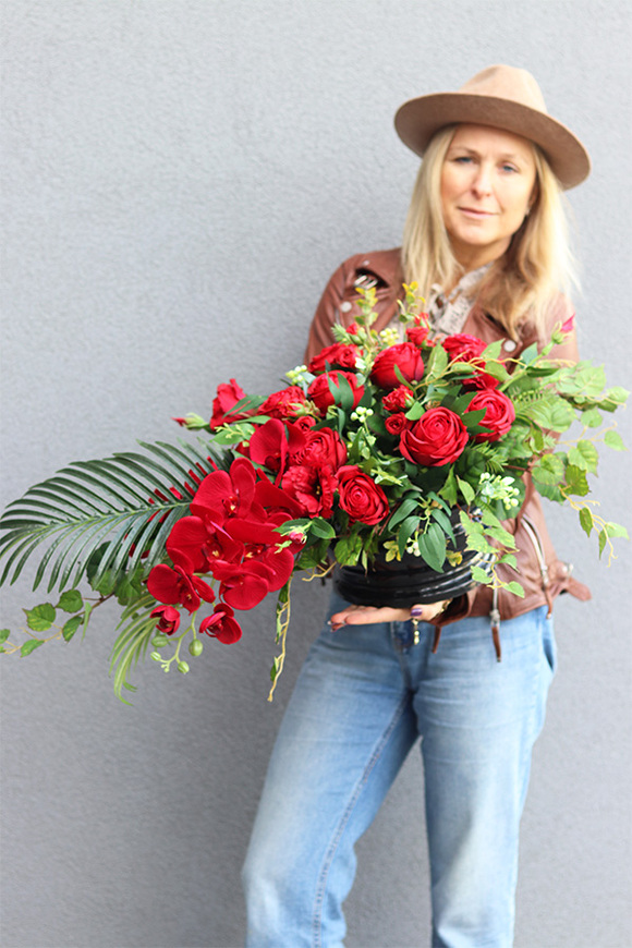 Red Roses Lux, komplet dekoracji nagrobnych