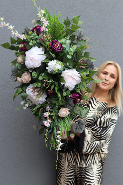 Dulcynea, wiązanka nagrobna z wrzosami, dł.85cm