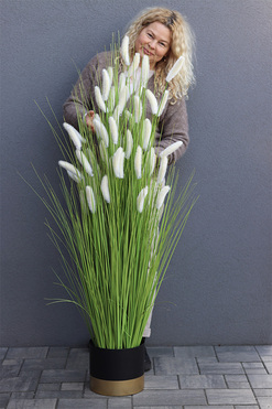 Trawa Pustynna Black&Gold, sztuczne trawy w donicy metalowej, wys.145cm