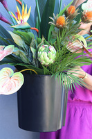 Anturium & Strelicja Saute, egzotyczna kompozycja do wazonu klienta, wys.94cm