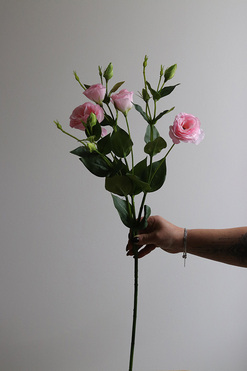 OD RĘKI Eustoma Pink, gałązka sztucznej eustomy, 1szt. dł.75cm 