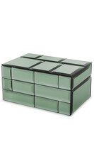Glassico, szklane puzderko / szkatułka na biżuterię, miętowa, wym.8x15.5x10.5cm