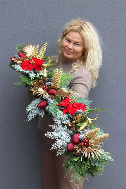 Red Winter, bożonarodzeniowy stroik girlanda, dł.110cm