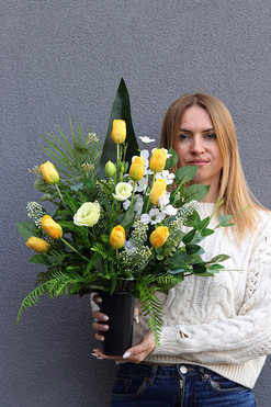 Anatolia, komplet dekoracji nagrobnych, bukiet + wiązanka na desce 